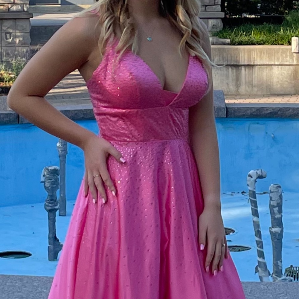 Pink rhinestoned Jules and Cleo dress